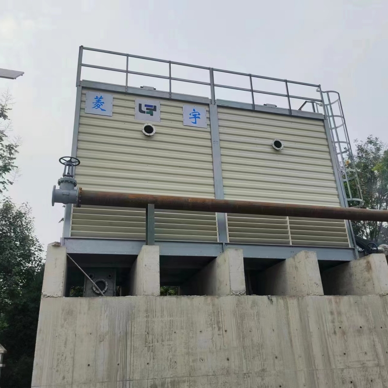 河南洛阳菱宇方形逆流式钣金冷却塔安装完成