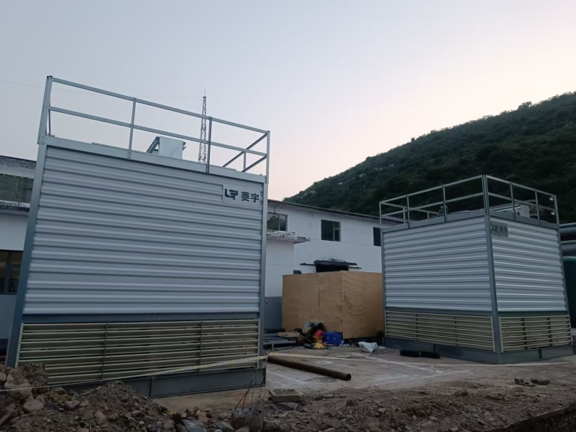 山西太原菱宇方形逆流式钣金冷却塔安装完成