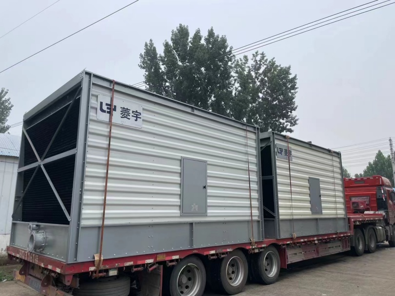 河南郑州菱宇方形横流车载式钣金冷却塔整机送货到全国各地