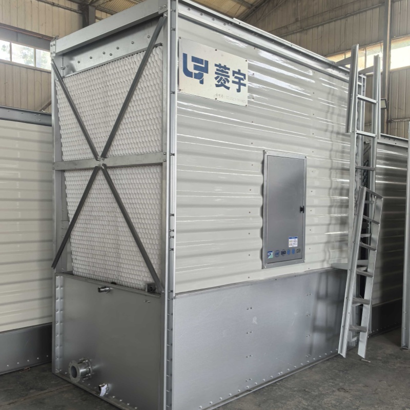 河南郑州菱宇一体化集水型方形横流式高温型与标准型钣金冷却塔产品